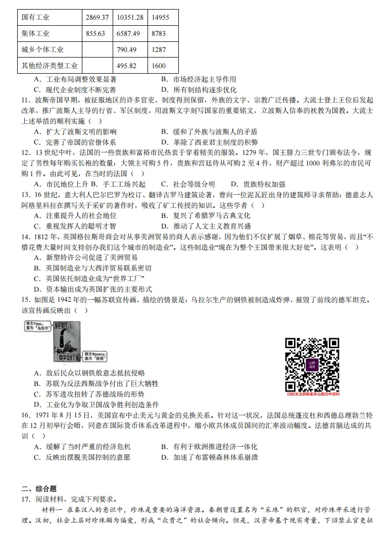 2025年山西高考真题语数英/物化生/史政地试题及答案含解析 第102张