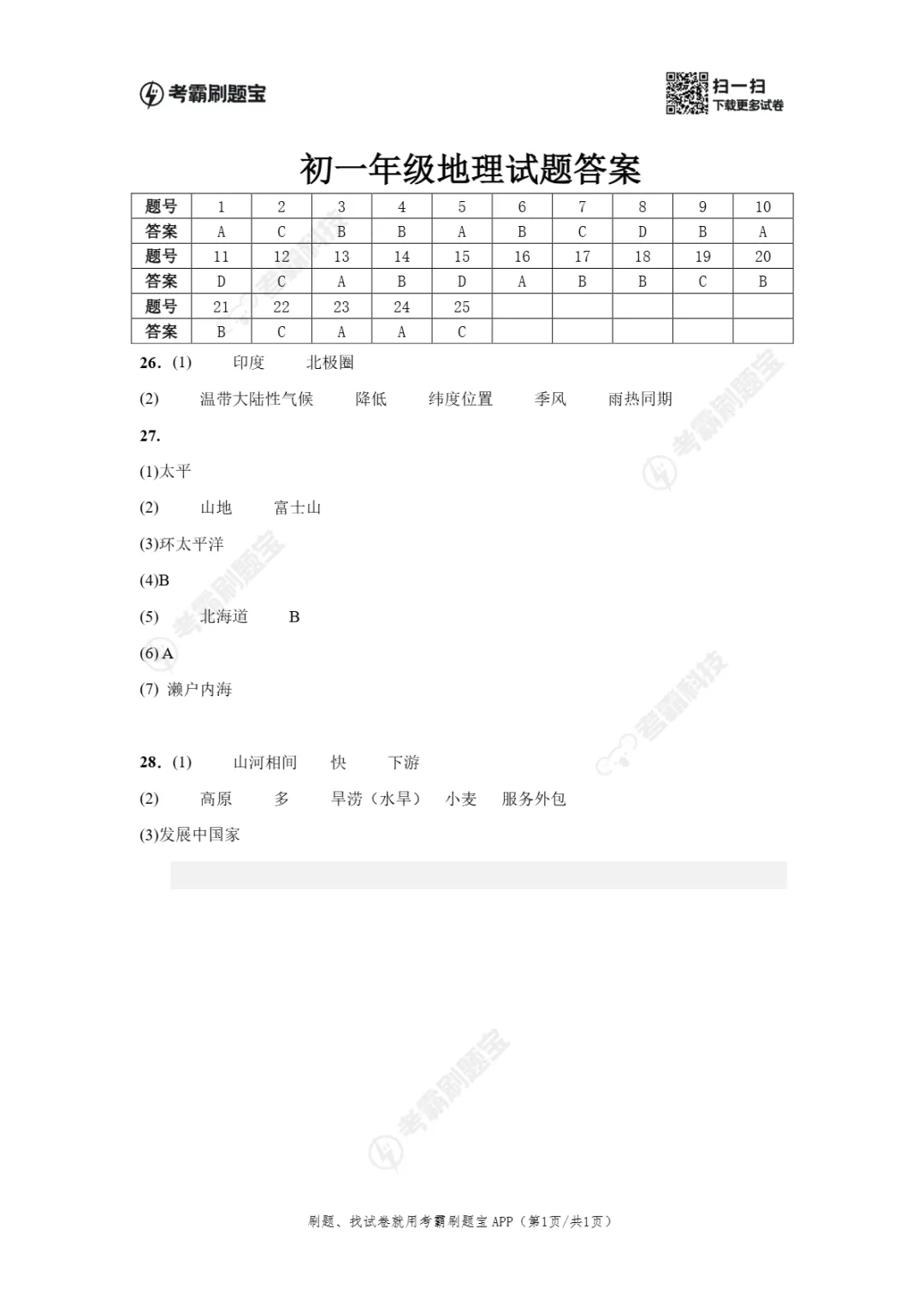 期中真题|广州市增城区2025-2026学年七年级下期中考试卷 第13张