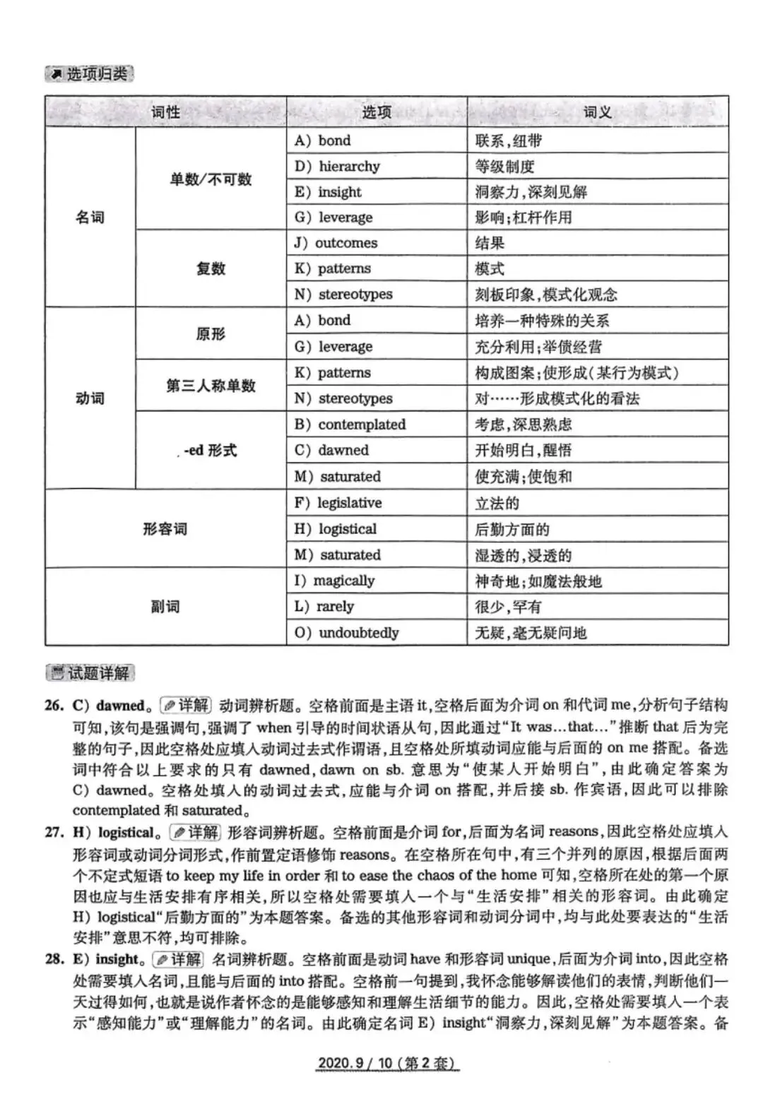 2020年9月六级真题及解析 第49张