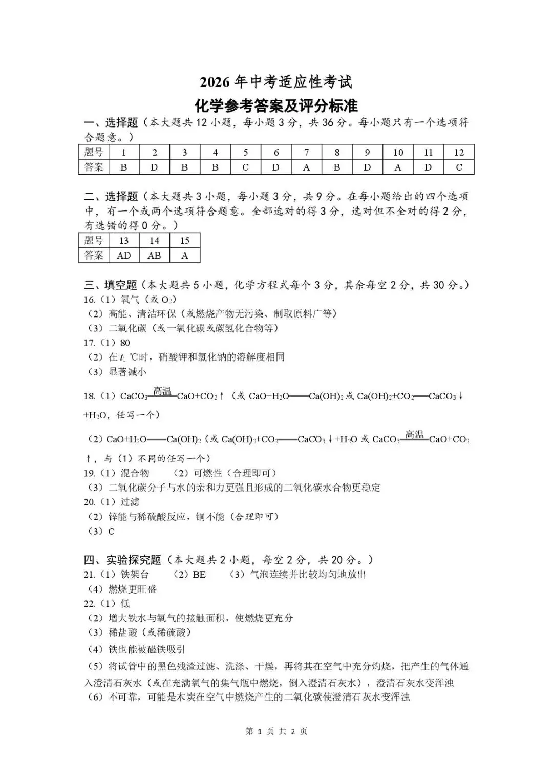 2026年中考模拟考试化学试题31 第5张