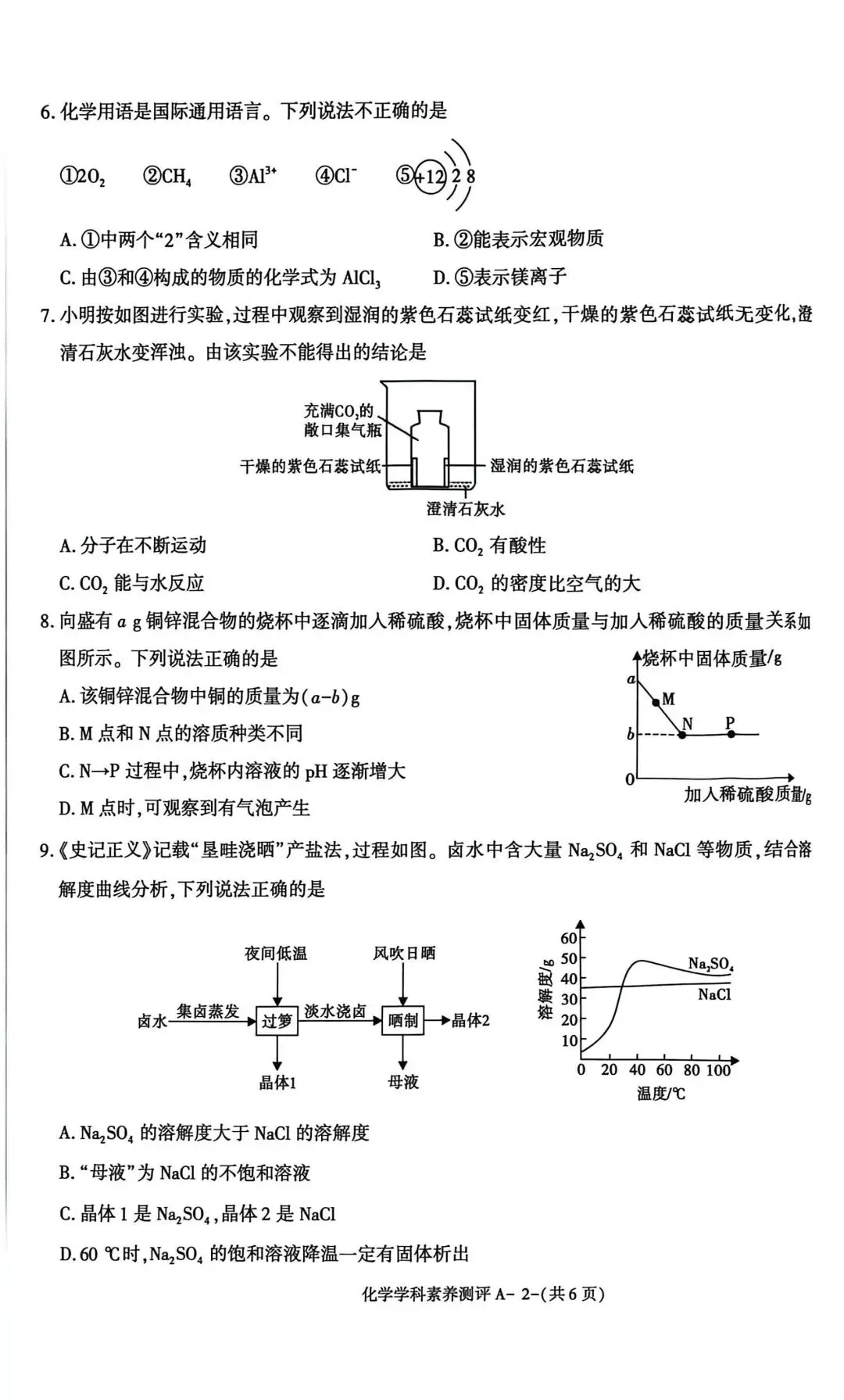 2026年陕西省中考化学模拟试卷 第9张