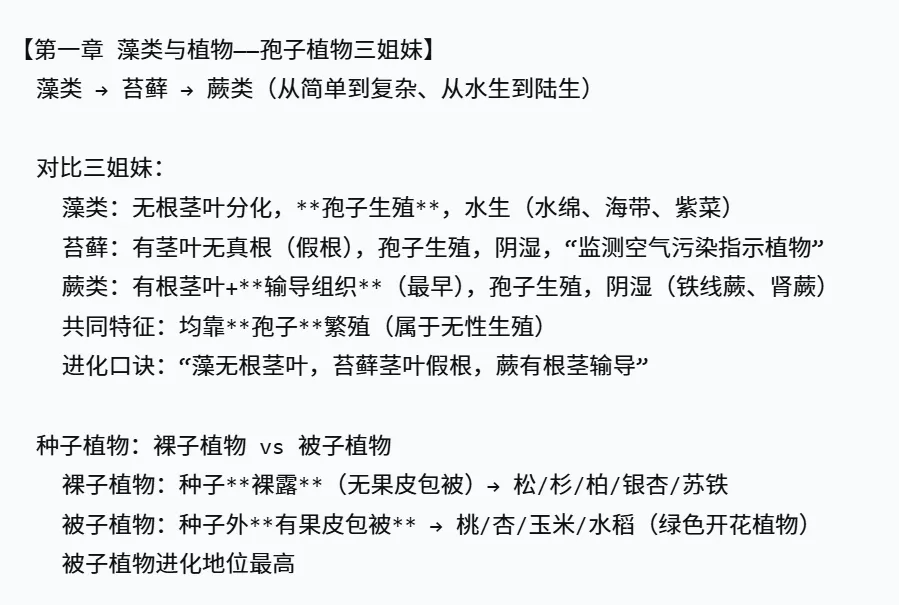 2026年湖南中考生物,核心考点思维导图 第7张