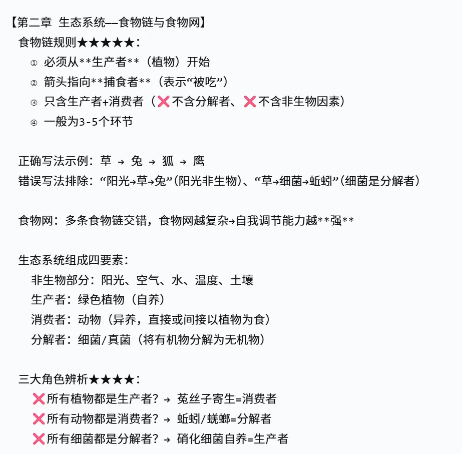 2026年湖南中考生物,核心考点思维导图 第25张