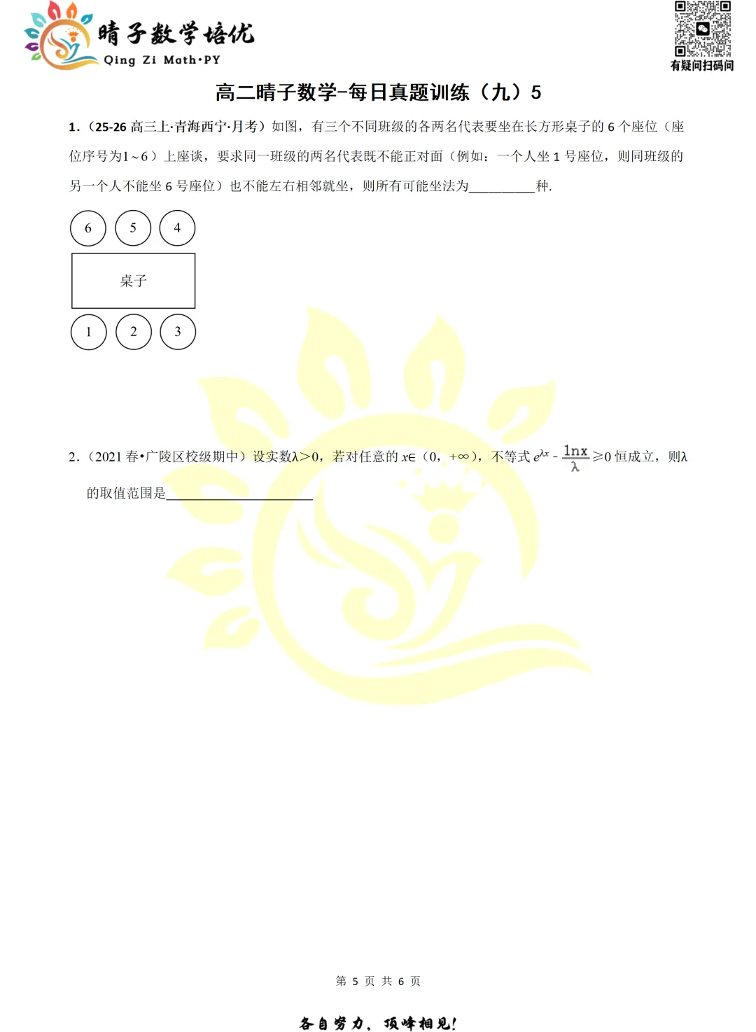 晴子数学精选-26春第九周每日真题训练(5) 第18张