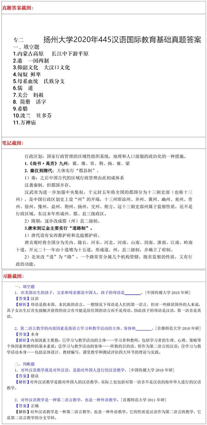 扬州大学2027考研真题资料 | 扬州大学国际中文教育考研354汉语基础445汉语国际教育基础答案笔记题库|持续更新中…… 第27张