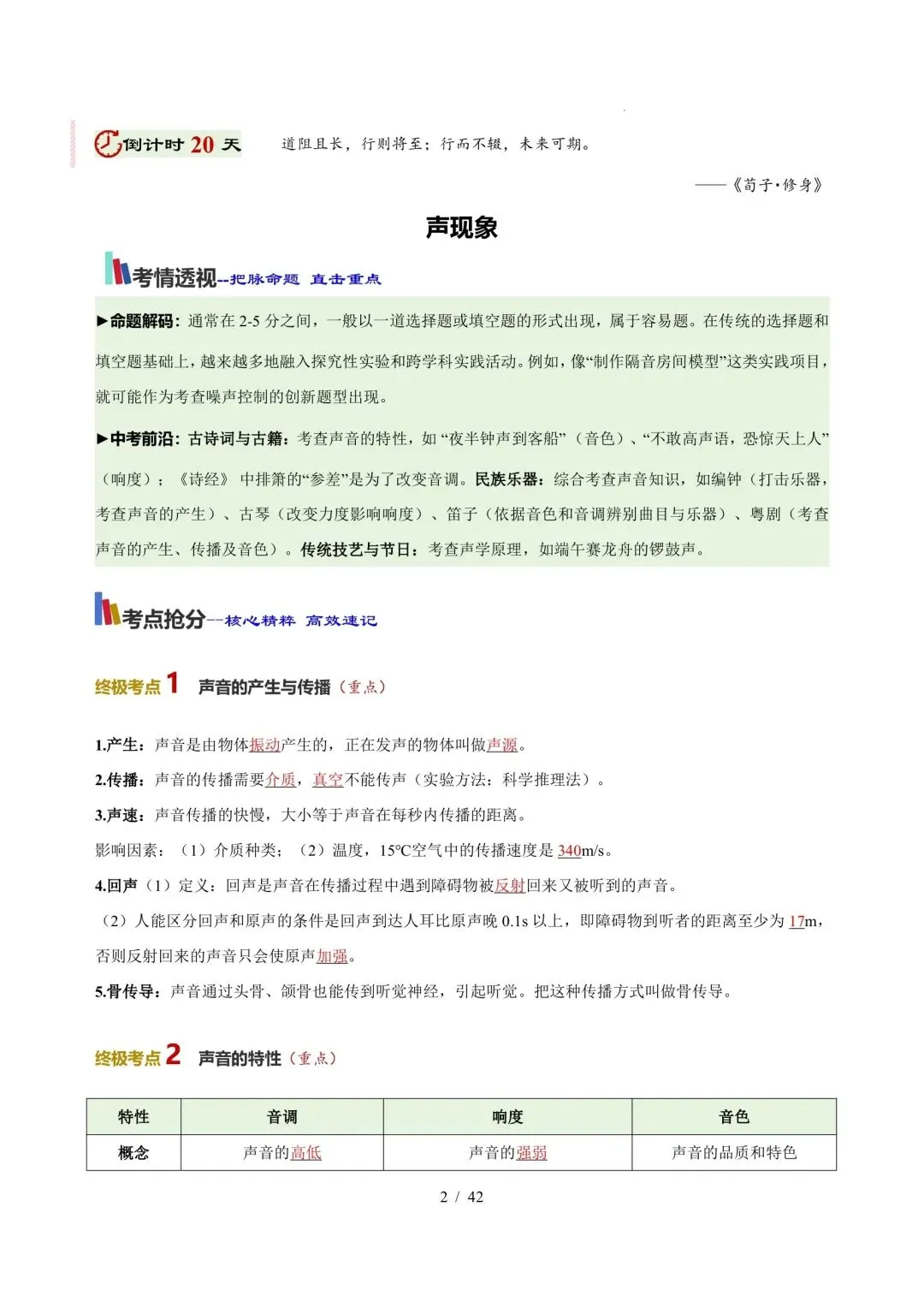 2026 中考物理考前 20 天冲刺讲义 第2张