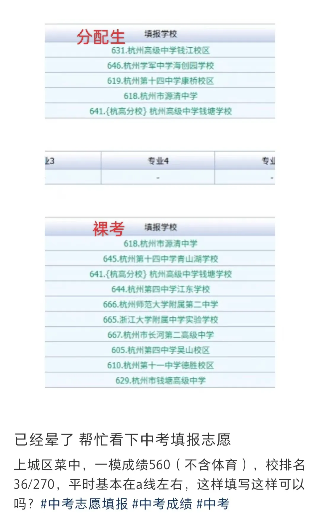扒了3份杭州中考志愿方案,看看这届初三家长是如何给娃选高中的 第6张 扒了3份杭州中考志愿方案,看看这届初三家长是如何给娃选高中的 第6张
