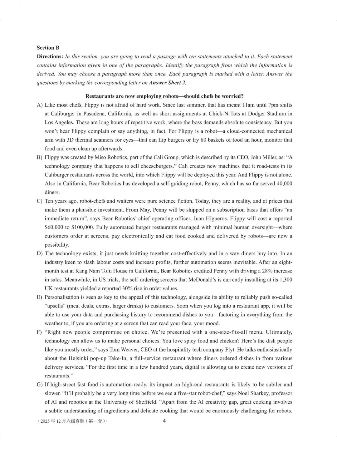 2025年12月英语六级历年真题及答案解析PDF完整版(第一、二、三套全) 第4张 2025年12月英语六级历年真题及答案解析PDF完整版(第一、二、三套全) 第4张