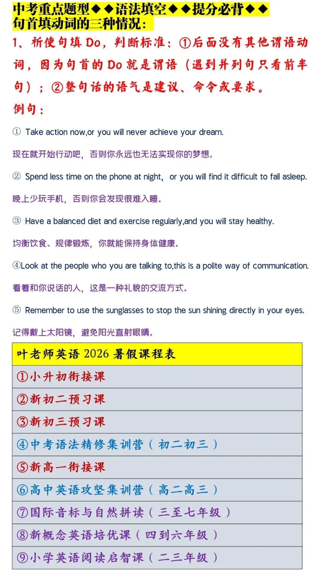 中考重点题型◆◆语法填空◆◆提分必背◆◆句首填动词的三种情况 第4张 中考重点题型◆◆语法填空◆◆提分必背◆◆句首填动词的三种情况 第4张