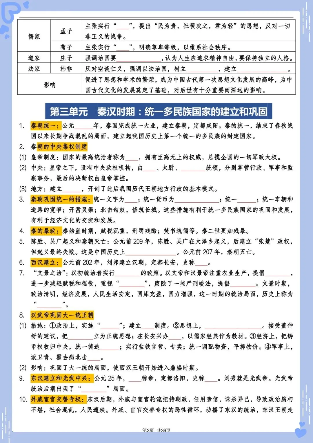 2026 中考历史总复习必背知识点梳理(电子版可打印) 第5张 2026 中考历史总复习必背知识点梳理(电子版可打印) 第5张