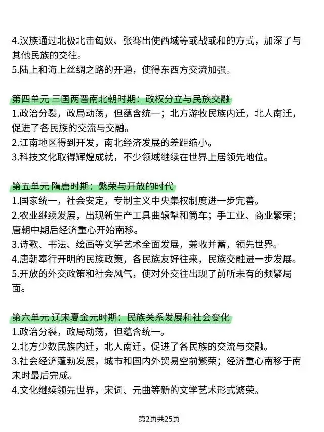 中考历史单元阶段特征总结及答题规律 第4张 中考历史单元阶段特征总结及答题规律 第4张