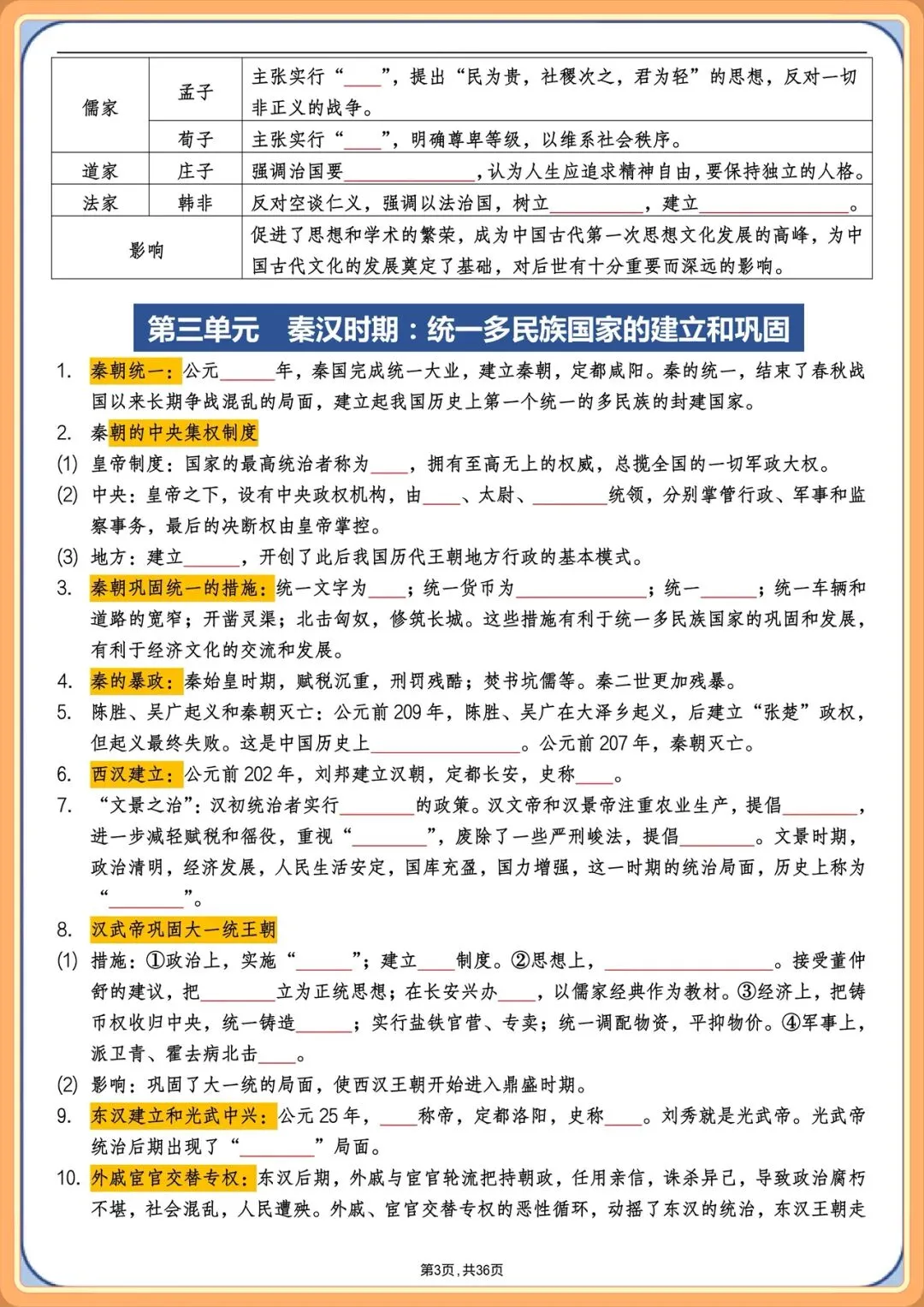 中考提分|2026年中考历史总复习必背核心知识点梳理(背诵版+默写版),电子版可打印! 第19张