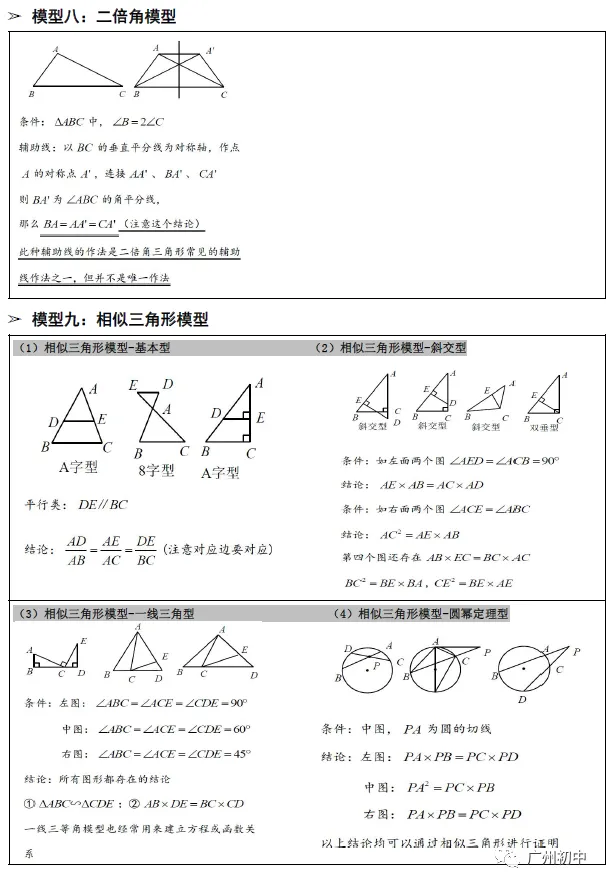 中考数学常见几何模型大全 第10张