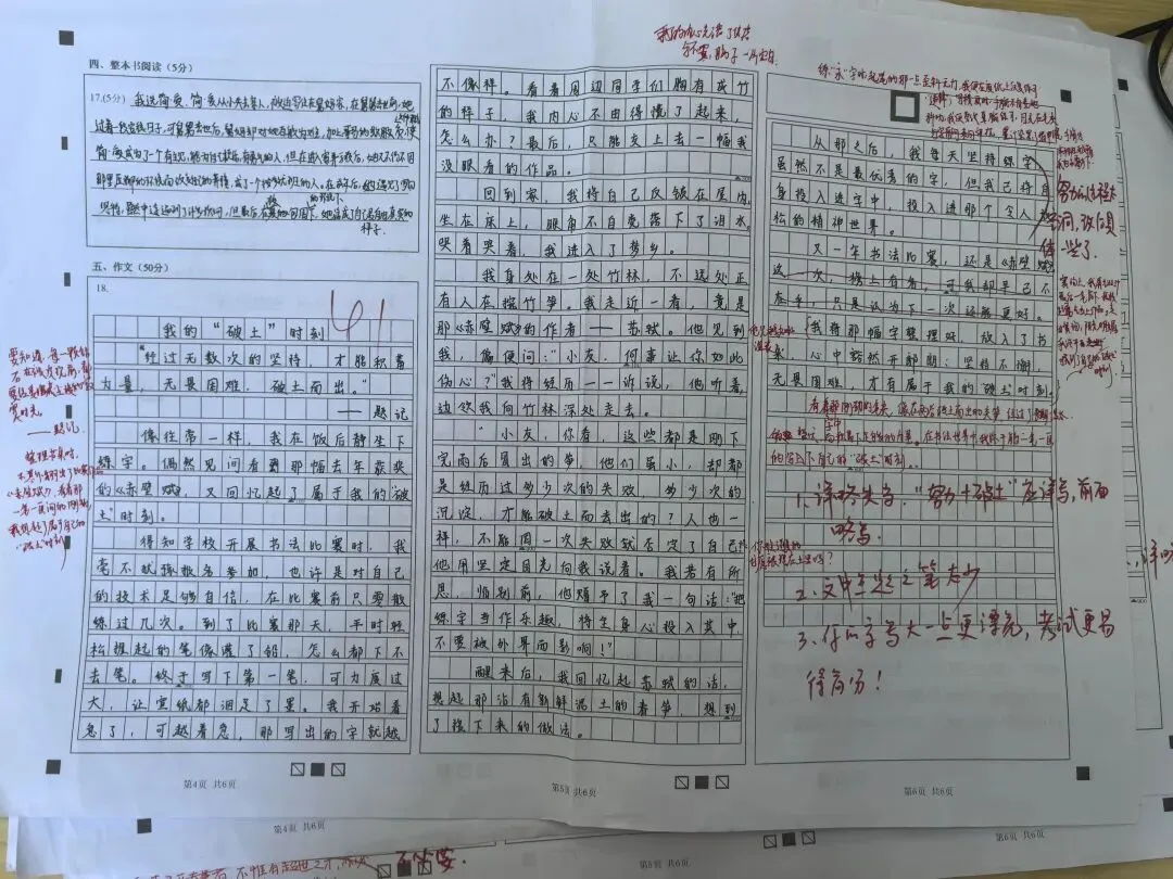 26年中考一模作文《我的“破土”时刻》批改记录和范文 第6张