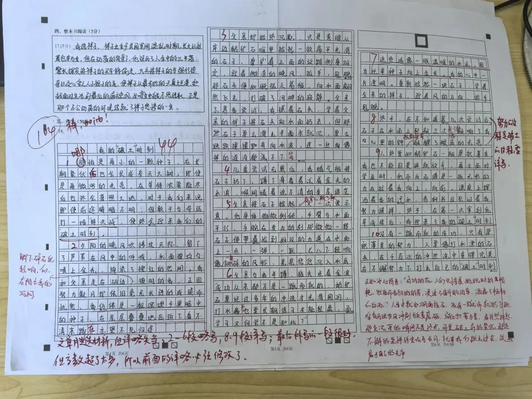 26年中考一模作文《我的“破土”时刻》批改记录和范文 第8张