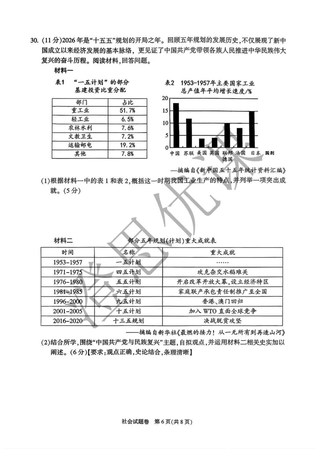 浙江省杭州市富阳区2026年4月中考一模试卷(社会) 第7张