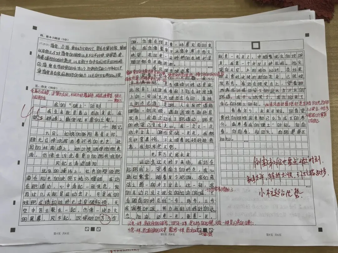 26年中考一模作文《我的“破土”时刻》批改记录和范文 第17张