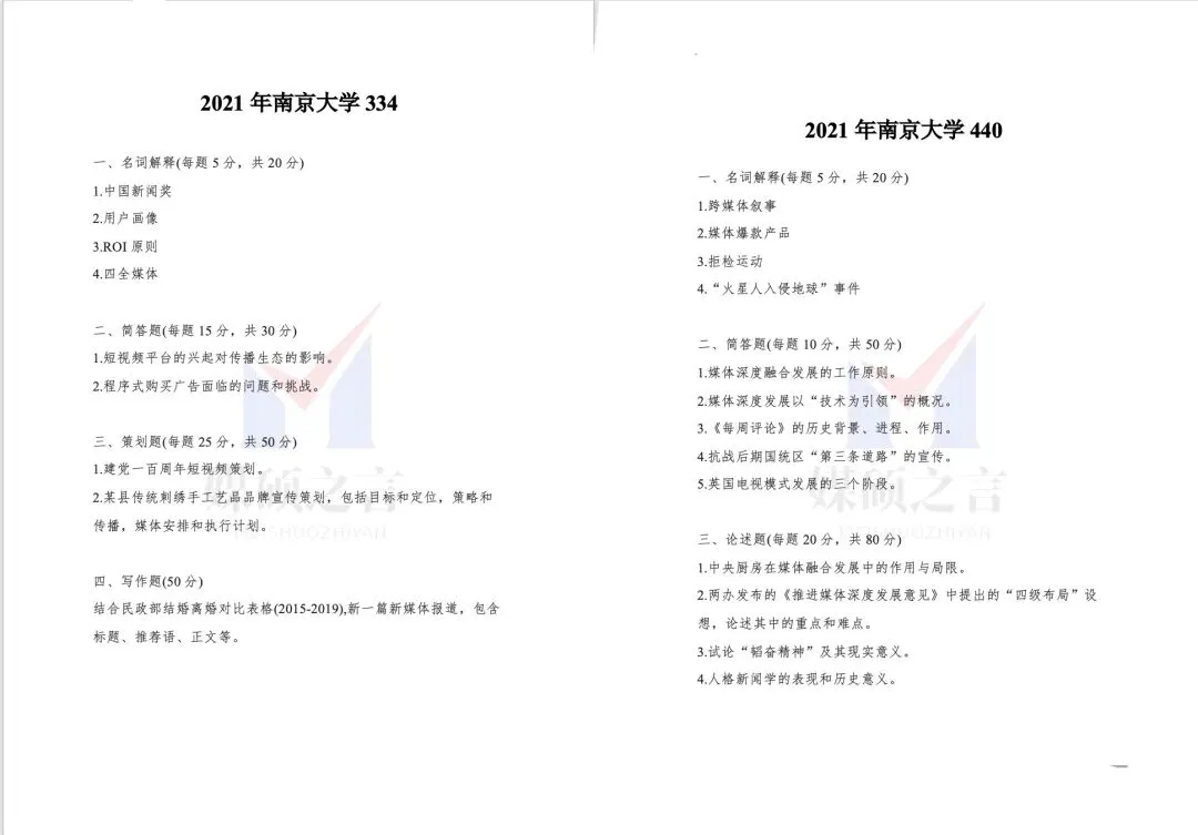 院校真题 | 南京大学新传考研真题2020-2026年近7年真题全收录 专硕 第2张