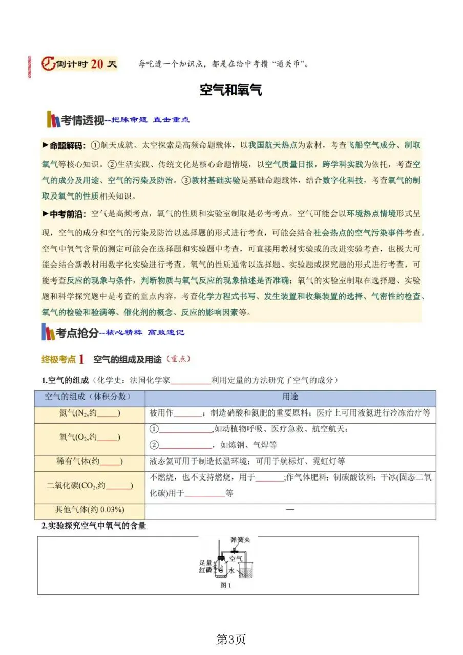 2026年中考化学《考前20天冲刺讲义》抓住黄金期,高效提分! 第5张