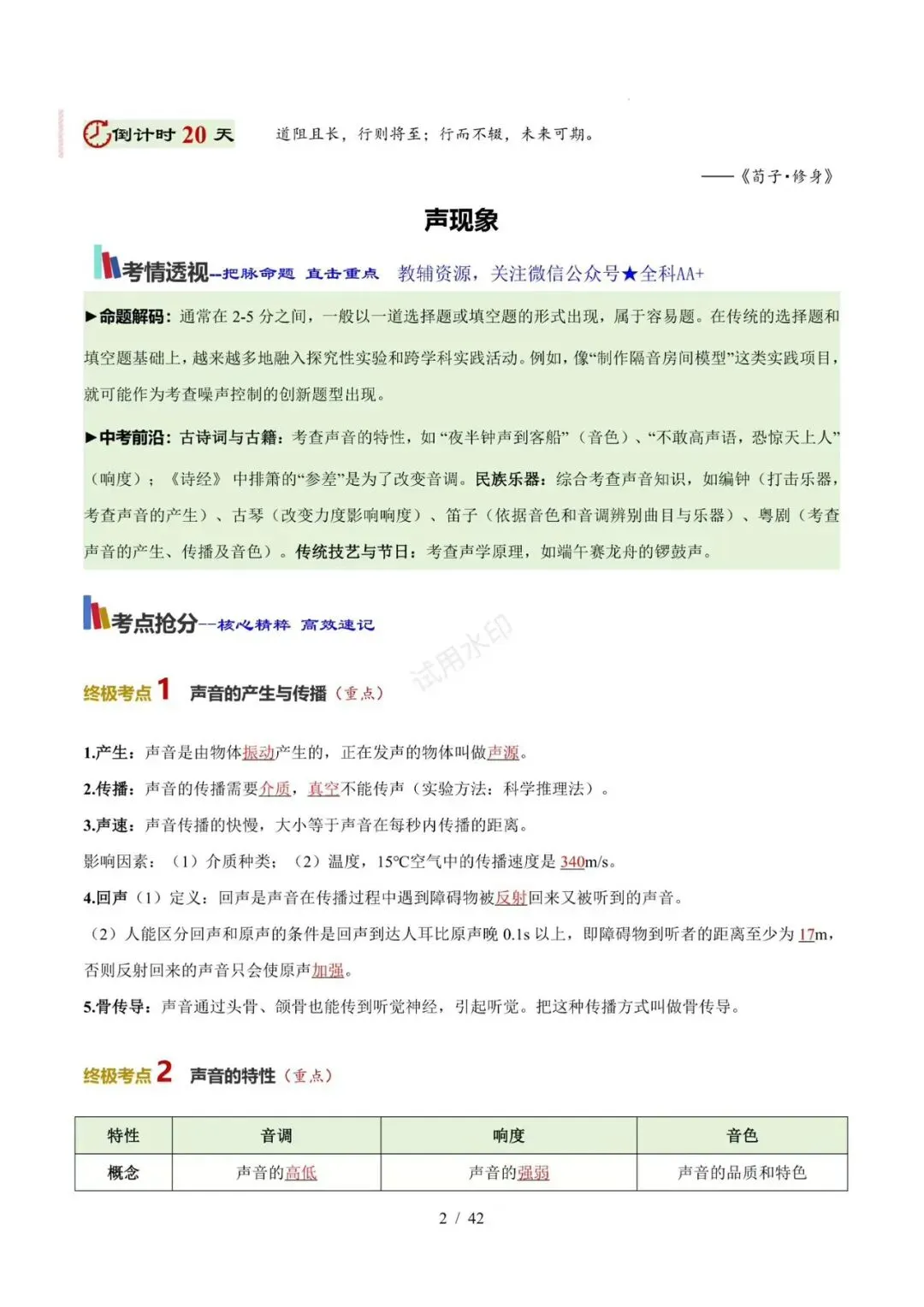 2026年中考物理《考前20天冲刺讲义》抓住黄金期,高效提分! 第4张