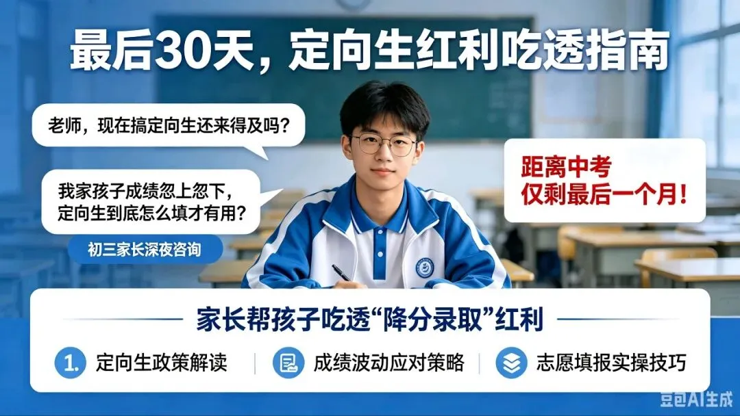 紧急提醒!距中考仅剩30天,定向生名额再不用就废了! 第2张