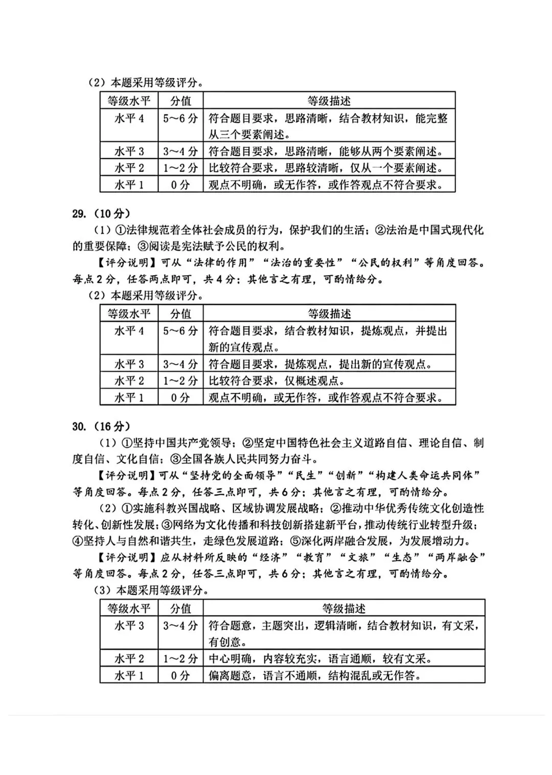【试卷】2026漳州二检·道德与法治 第10张