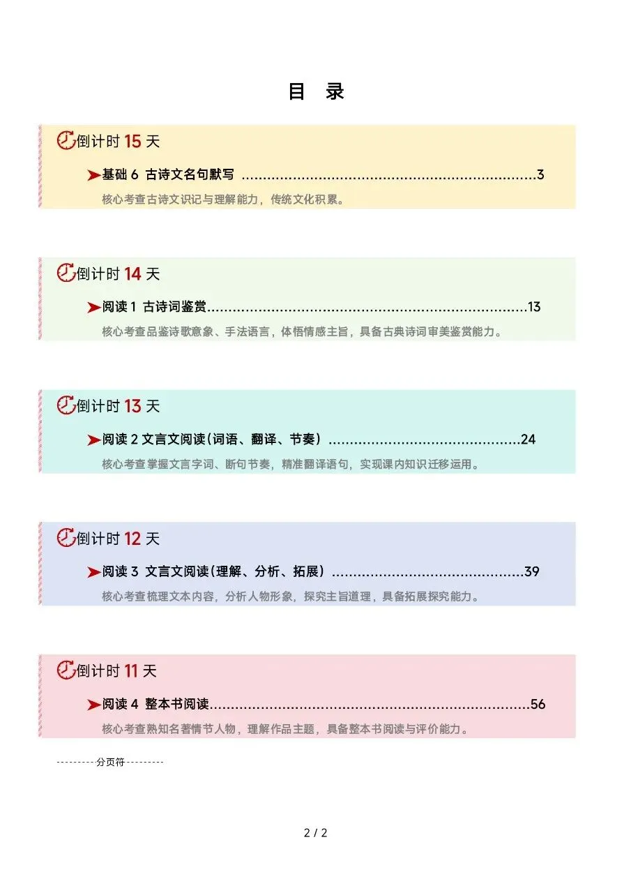 2026年最新版中考语文考前20天终极攻略,有完整电子版可打印,学霸学习好帮手,建议家长打印,学霸人手一份! 第4张