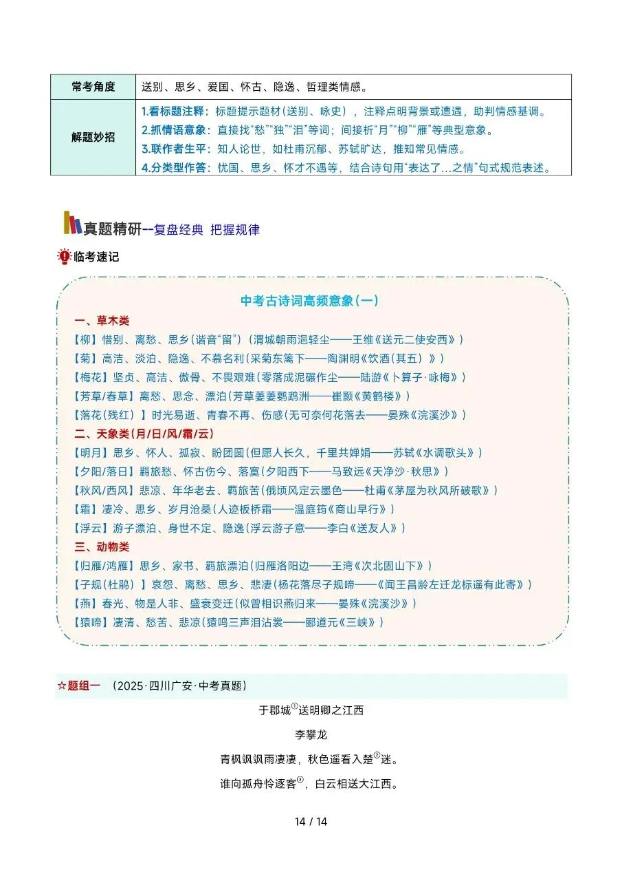 2026年最新版中考语文考前20天终极攻略,有完整电子版可打印,学霸学习好帮手,建议家长打印,学霸人手一份! 第16张