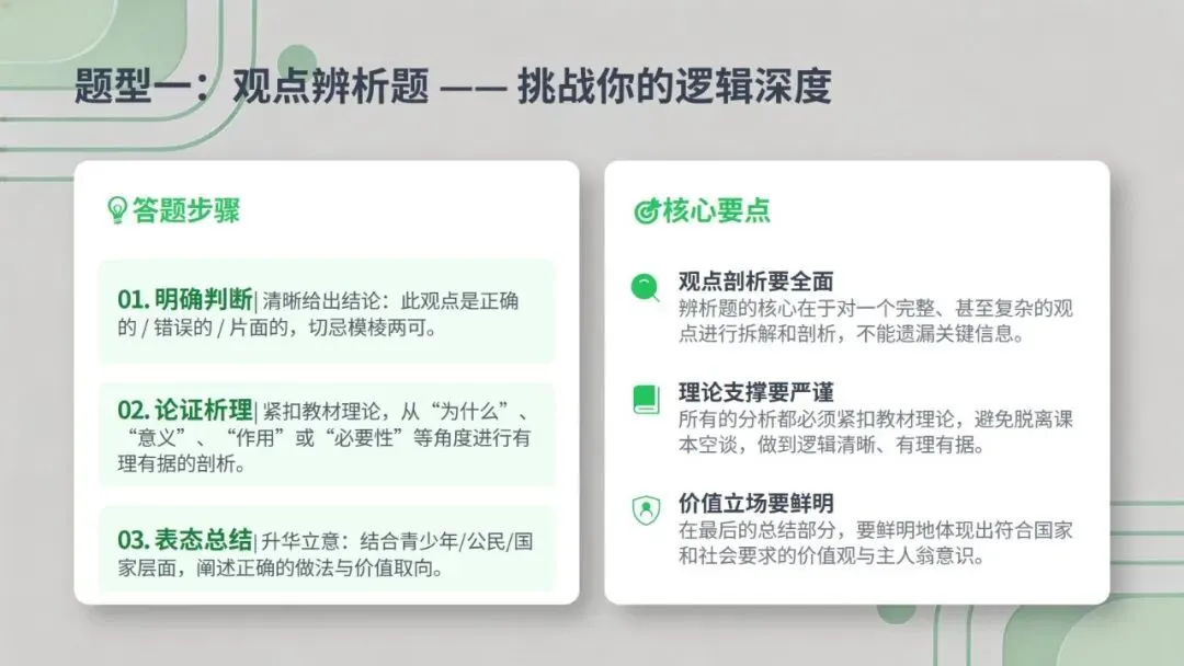 2026年道德与法治中考复习题型专题三——辨析题解题技巧 第8张