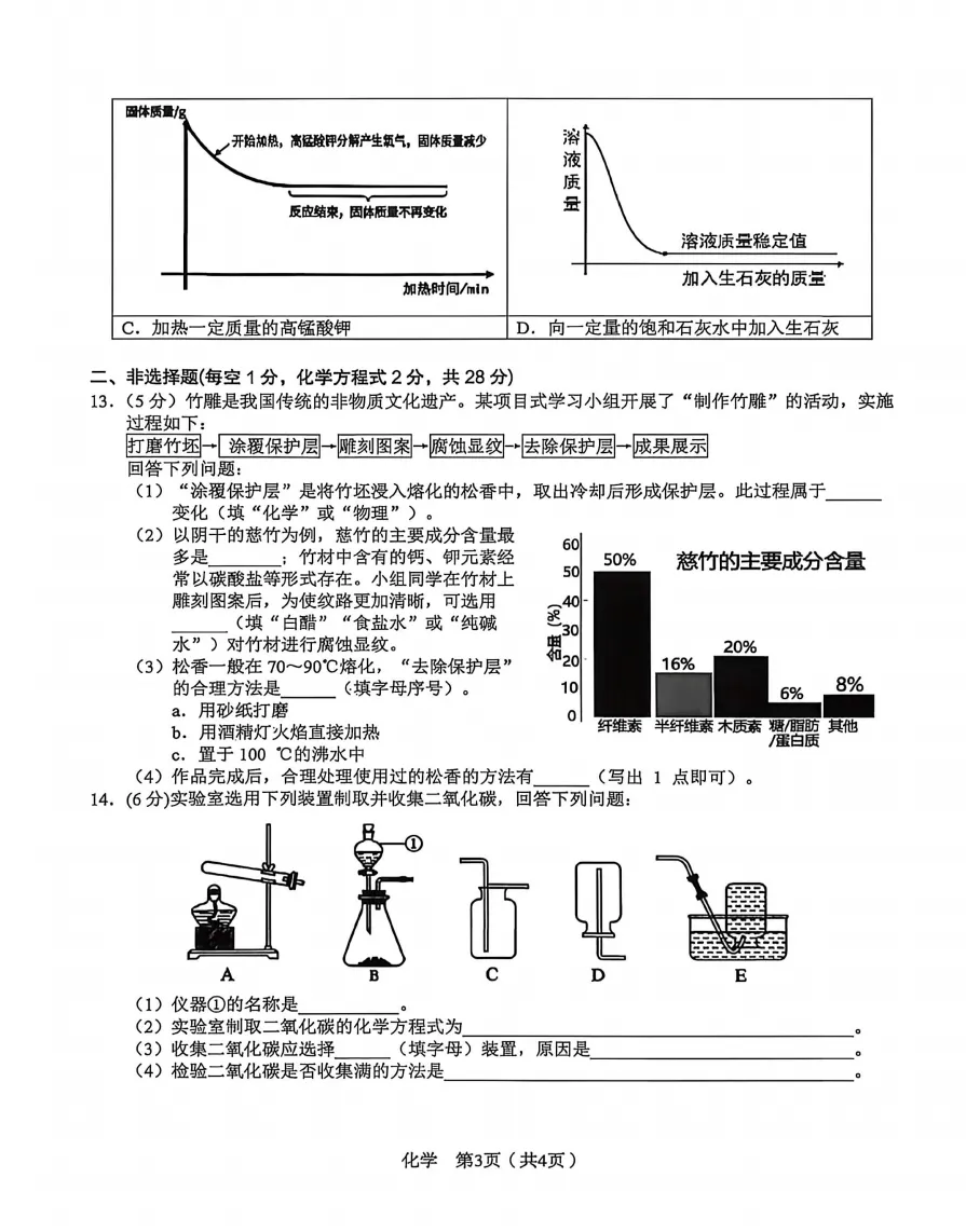 安徽省C20教育联盟2026年中考最后一卷(四模)化学卷含答案,附高清pdf电子版供下载打印 第3张