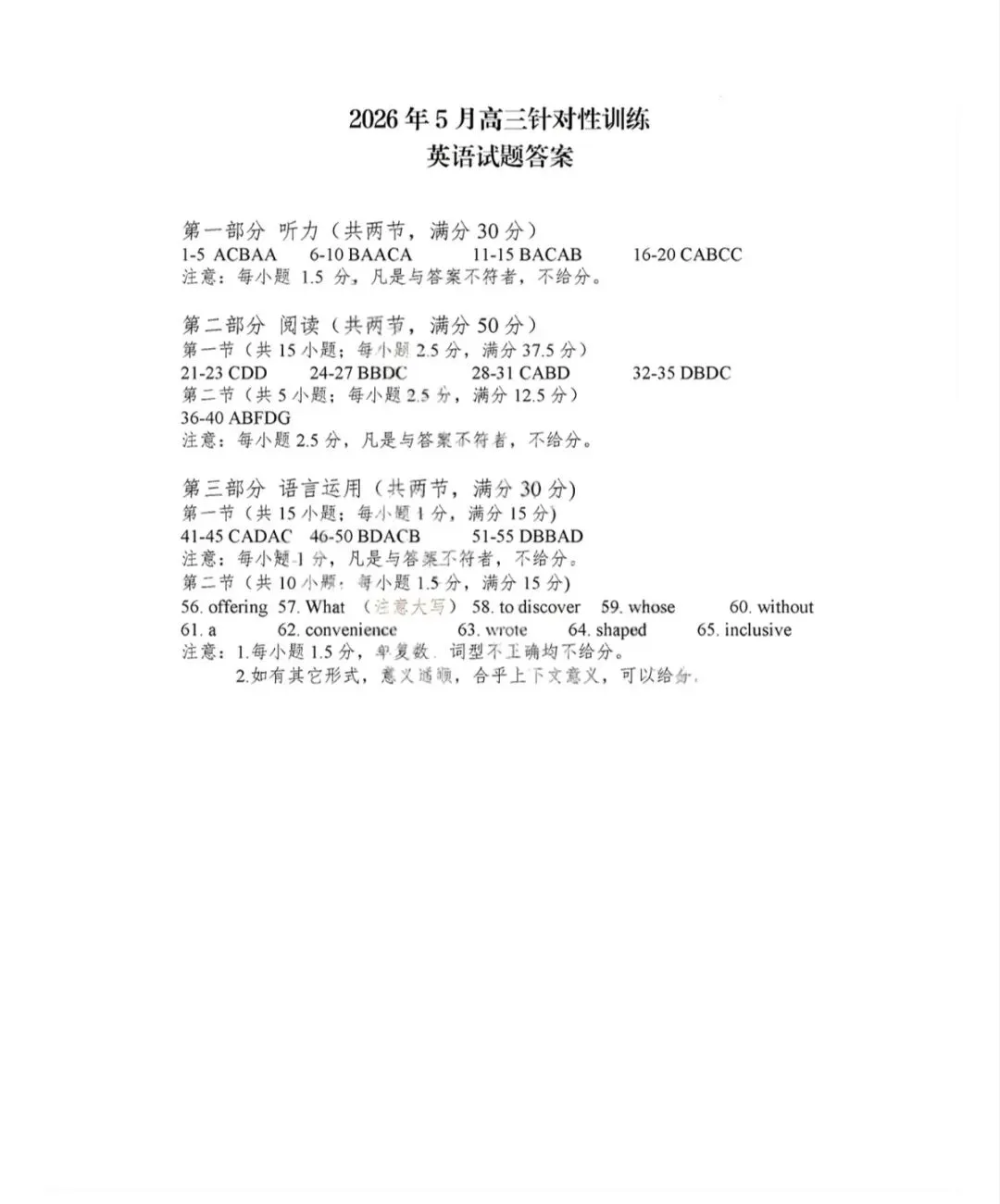 山东济南2026年高三三模英语试卷和参考答案-第13张图片-四季读书网
