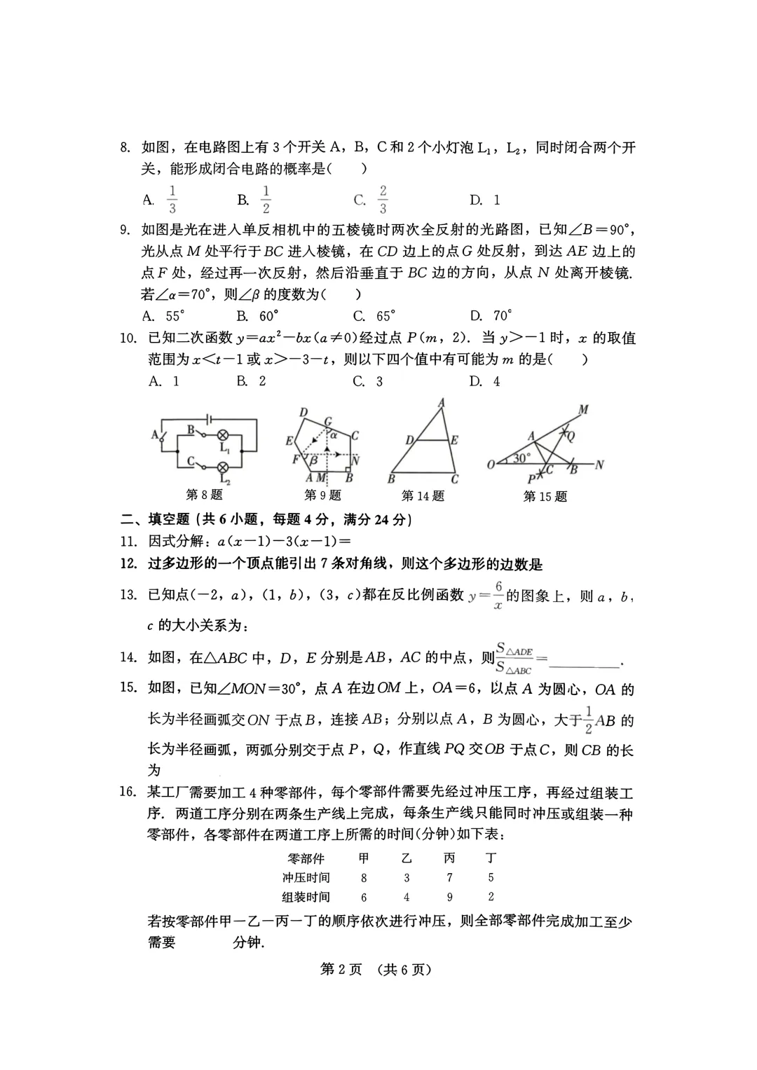 【2026福建】中考模拟试卷+解析-第2张图片-四季读书网