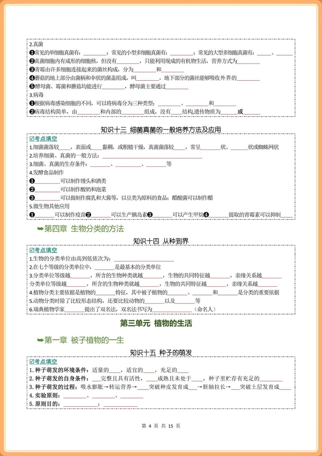 2026年中考生物核心知识考点重难点(背诵版+默写版),电子版可打印! 第17张