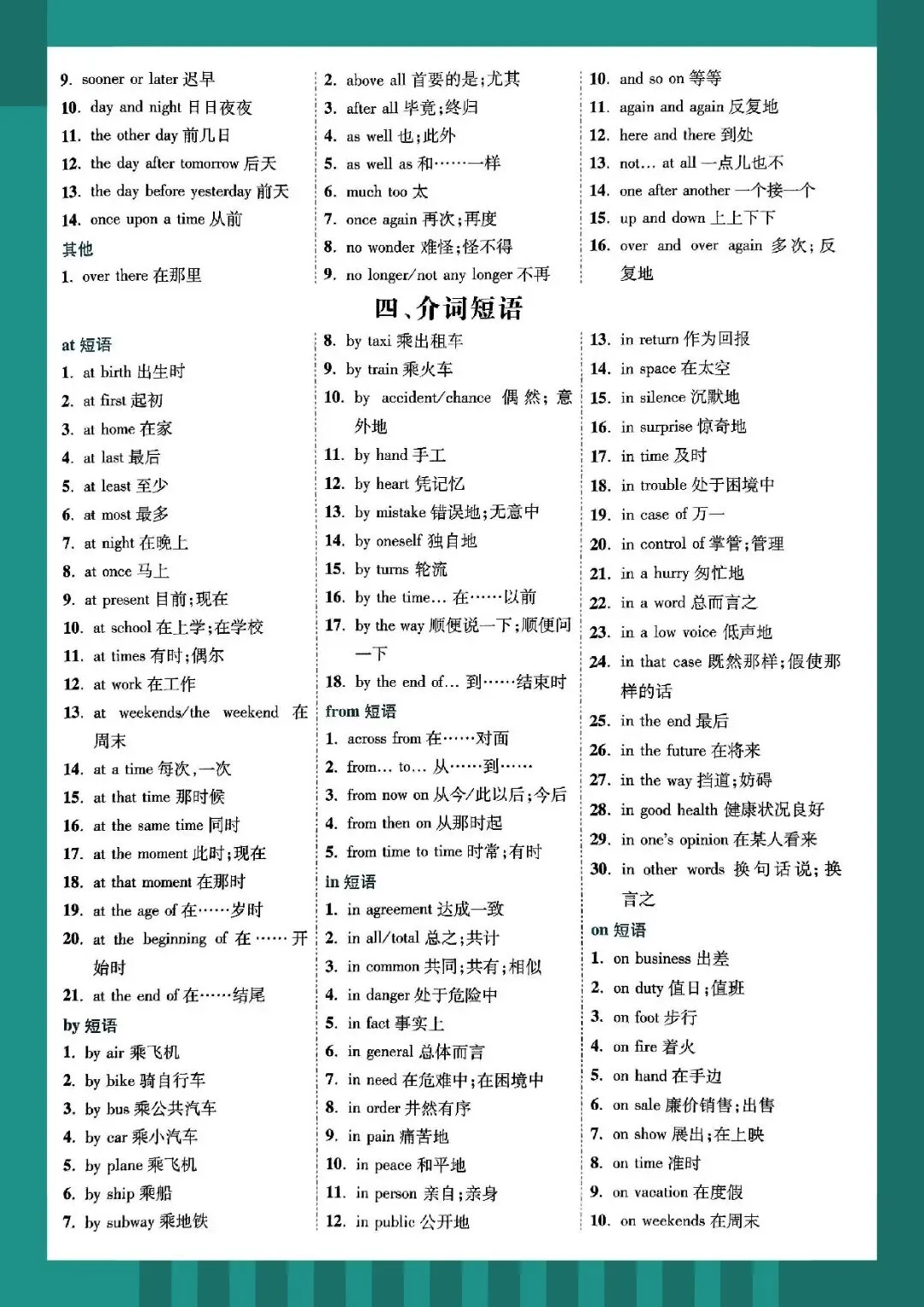 2026 春人教版中考英语词形变化核心短语知识点总结(默写版+背诵版)(电子版可打印) 第12张