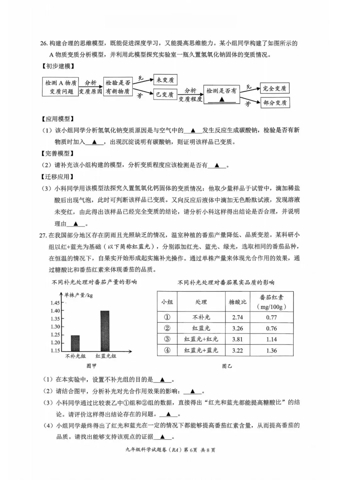 中考二模|2026年5月浙江省温州龙湾区、温州瑞安市、台州路桥区、台州椒江区二模·全科试题(含答案) 第17张