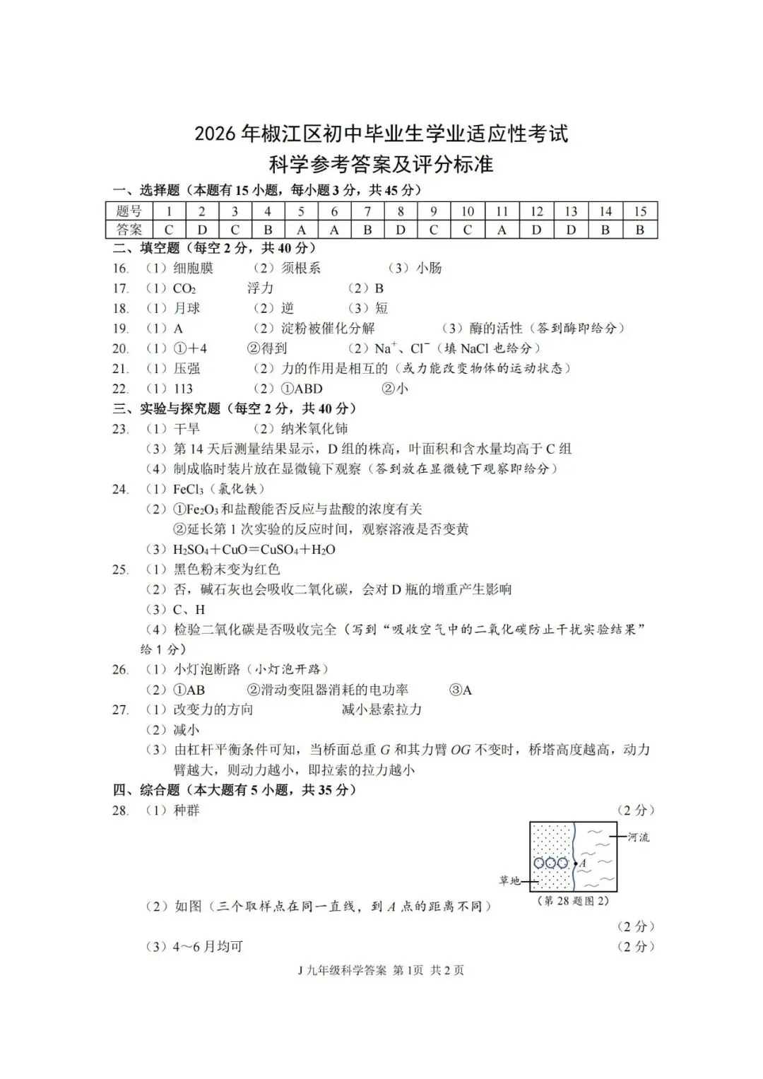 中考二模|2026年5月浙江省温州龙湾区、温州瑞安市、台州路桥区、台州椒江区二模·全科试题(含答案) 第51张