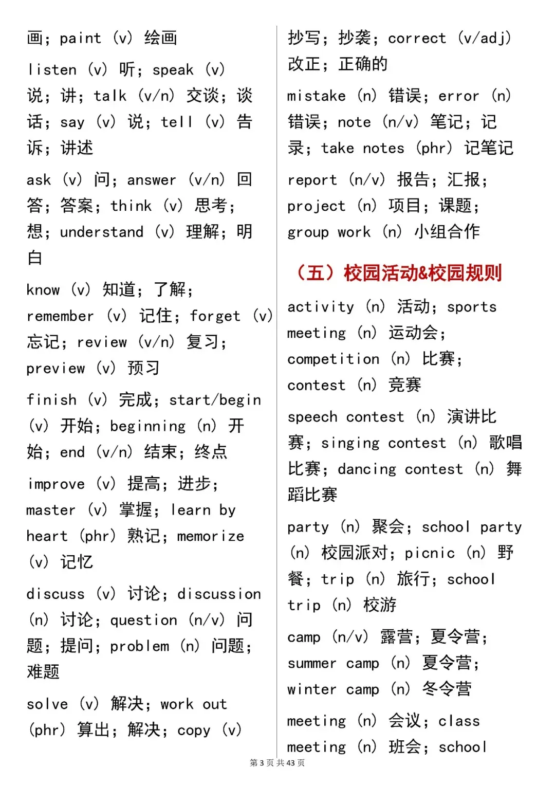 中考英语必背【英语 2000 核心词汇(场景分类版)】,可打印 第5张 中考英语必背【英语 2000 核心词汇(场景分类版)】,可打印 第5张