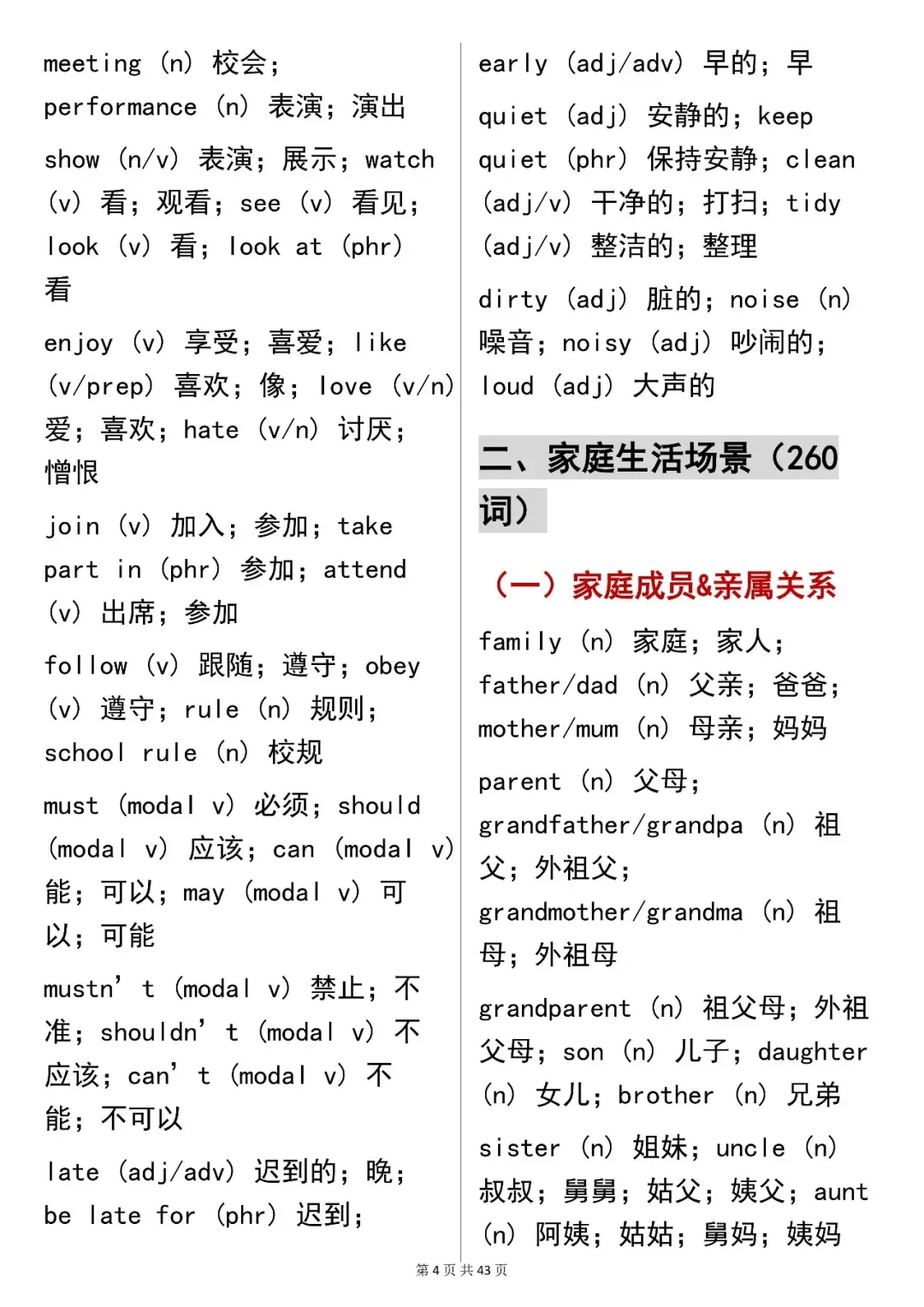 中考英语必背【英语 2000 核心词汇(场景分类版)】,可打印 第6张 中考英语必背【英语 2000 核心词汇(场景分类版)】,可打印 第6张