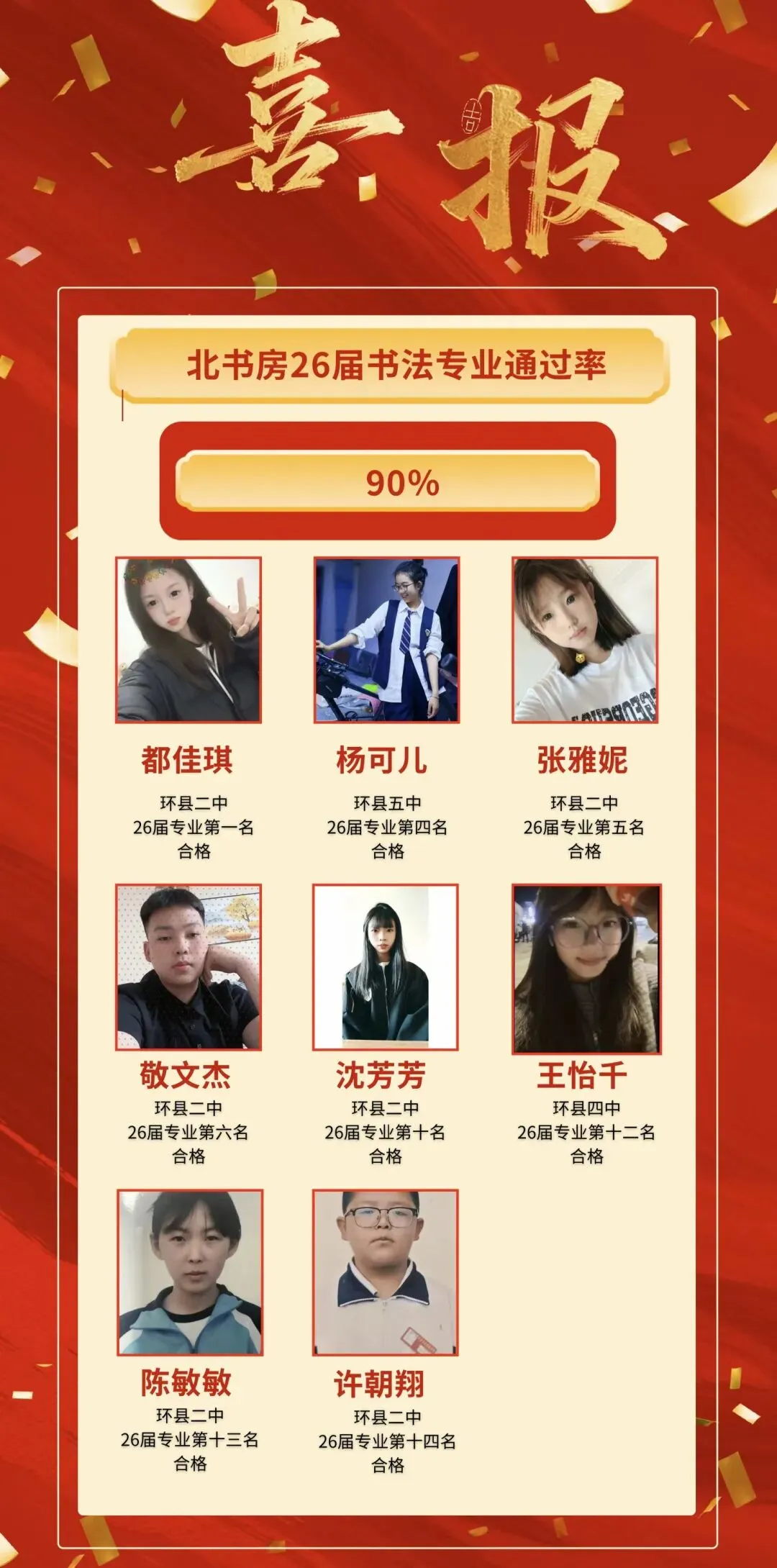 环县中考书法特长生招生 第5张