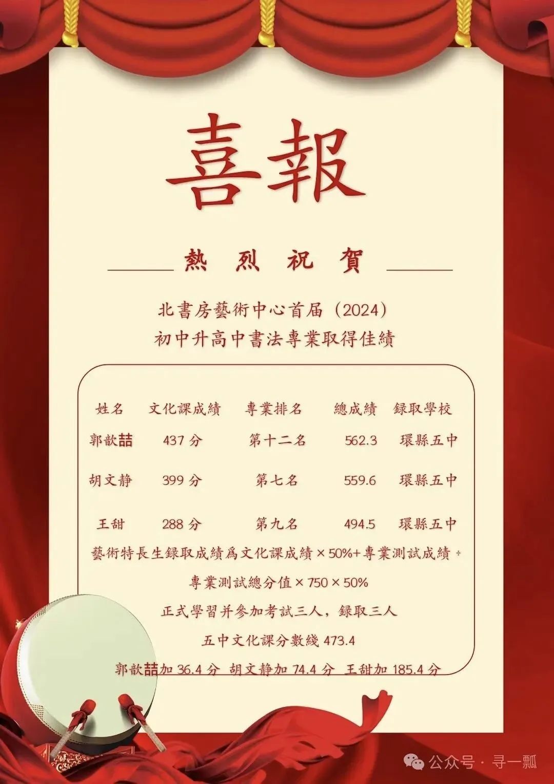 环县中考书法特长生招生 第7张