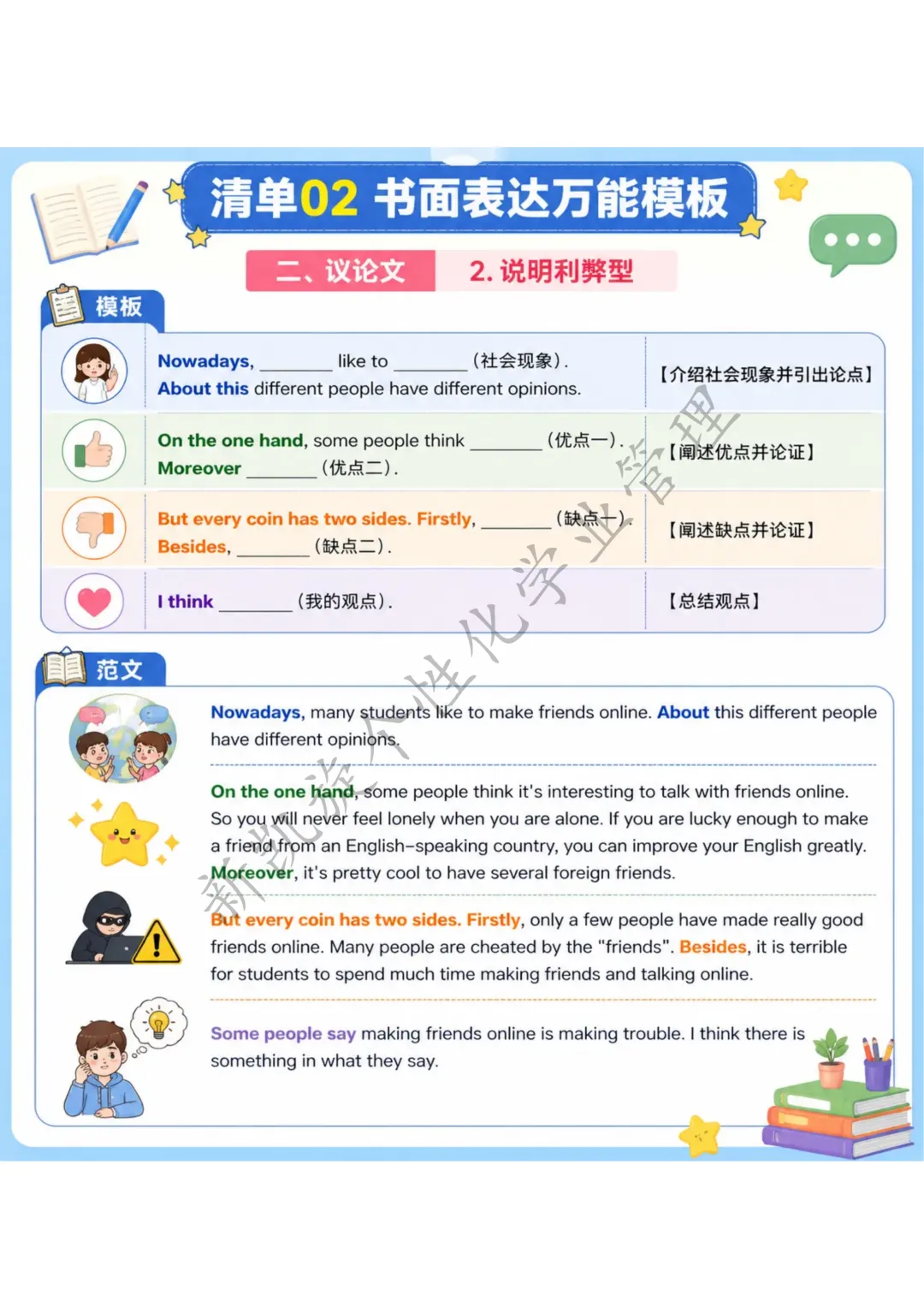 中考英语作文万能模板,直接套用,考场轻松拿分! 第4张