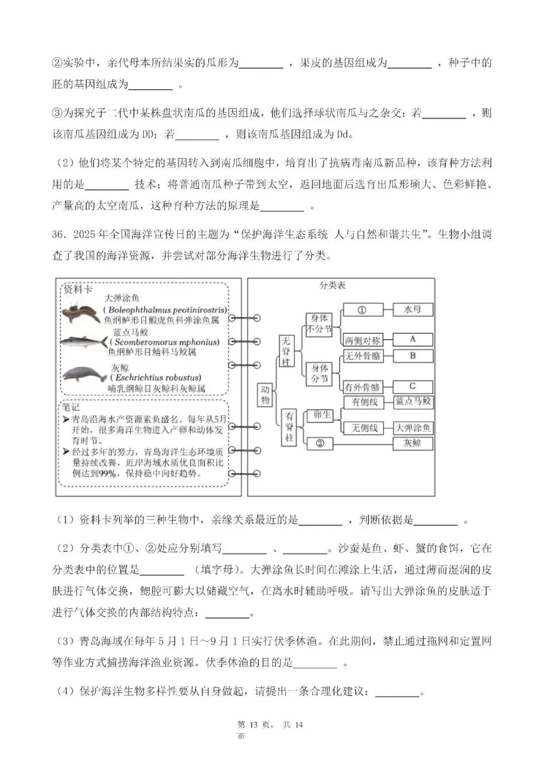 山东2025青岛市中考语文、数学、英语、物理、化学、历史、道法、生物、地理真题|高清版 第92张 山东2025青岛市中考语文、数学、英语、物理、化学、历史、道法、生物、地理真题|高清版 第92张