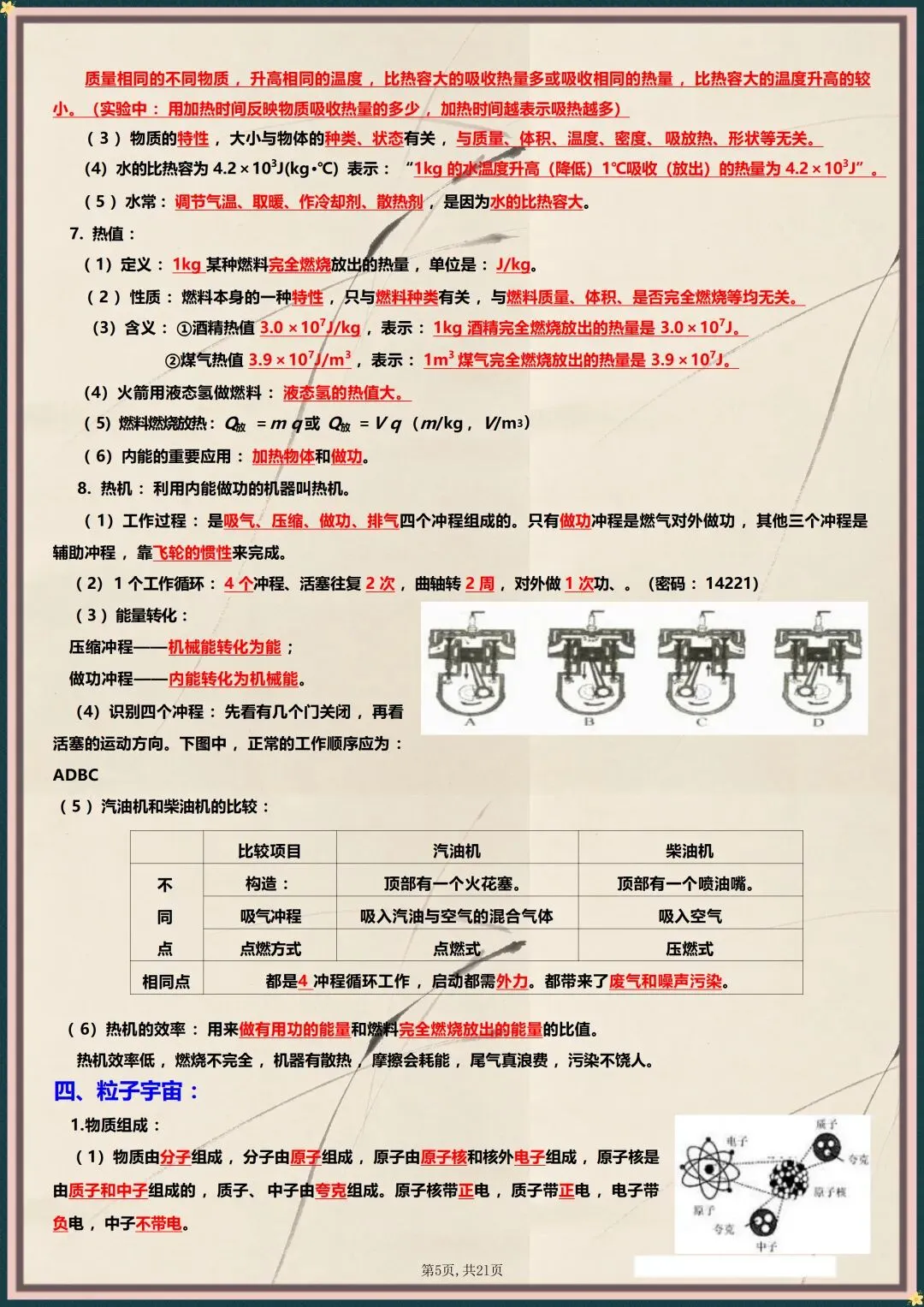 中考复习|2026年中考物理记忆知识点归纳(电子版可打印)-第4张图片-四季读书网 中考复习|2026年中考物理记忆知识点归纳(电子版可打印)-第4张图片-四季读书网
