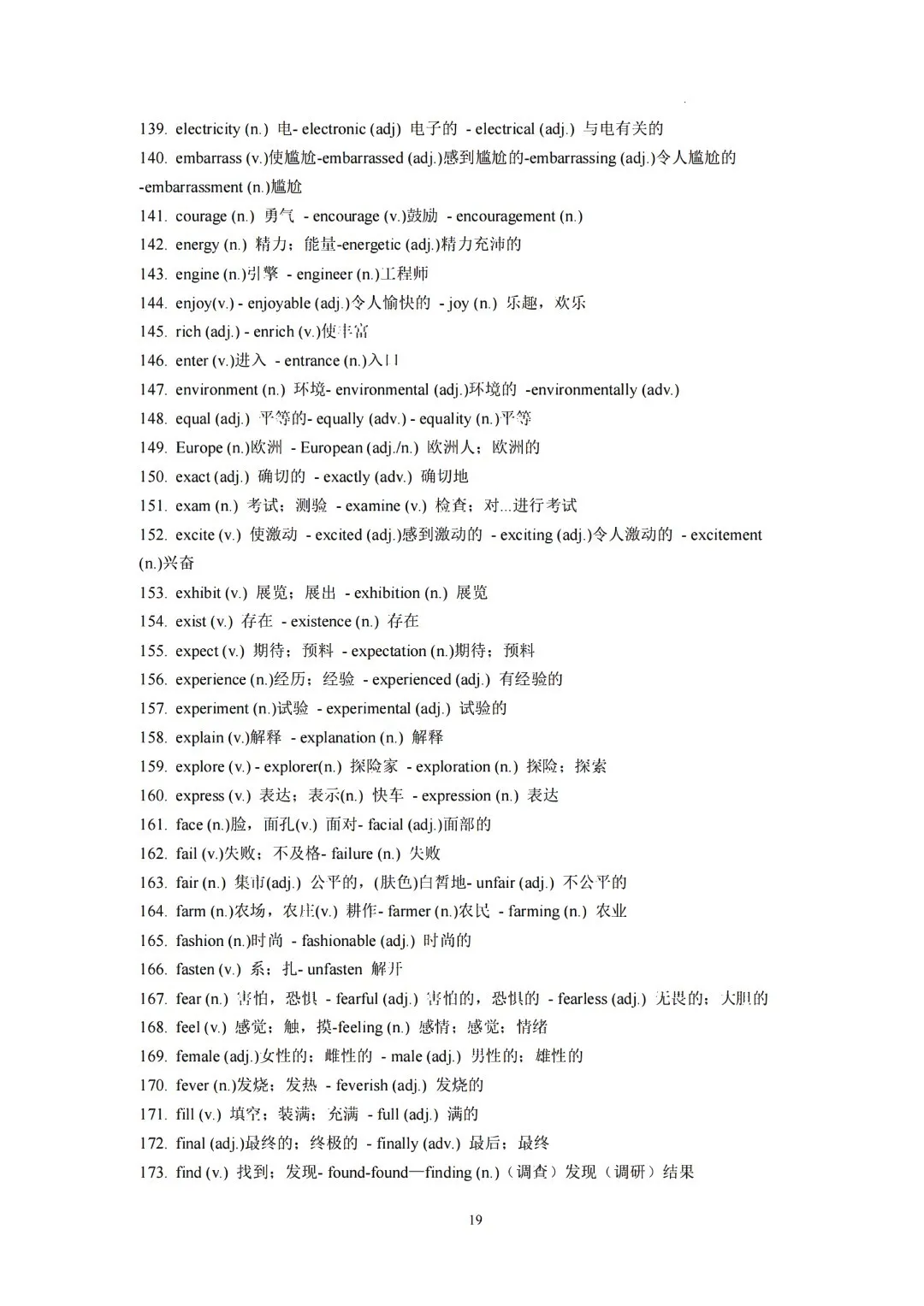 上海中考英语考纲必备<词性转换>超全练习版,含答案&背诵版 第11张