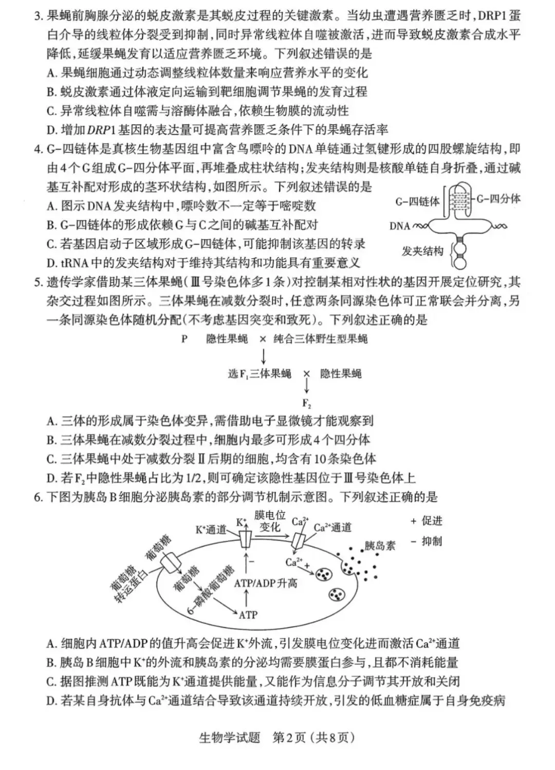 【高中生物】高三冲刺生物模拟试卷(2) 第3张