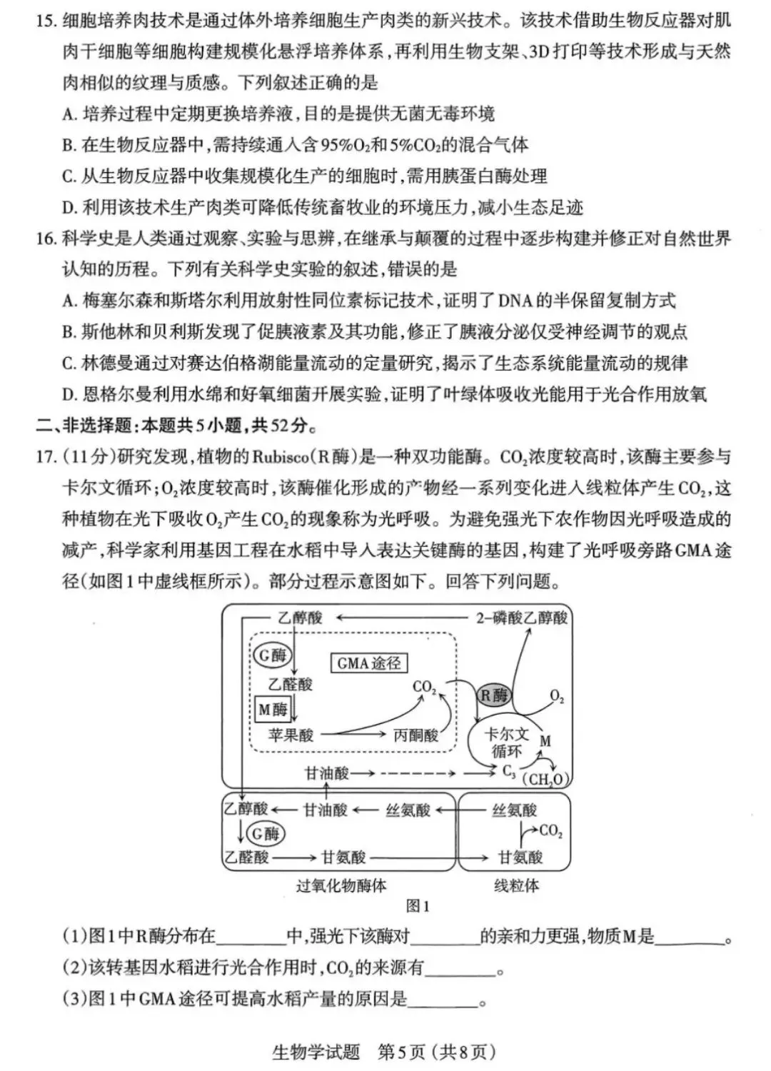 【高中生物】高三冲刺生物模拟试卷(2) 第6张