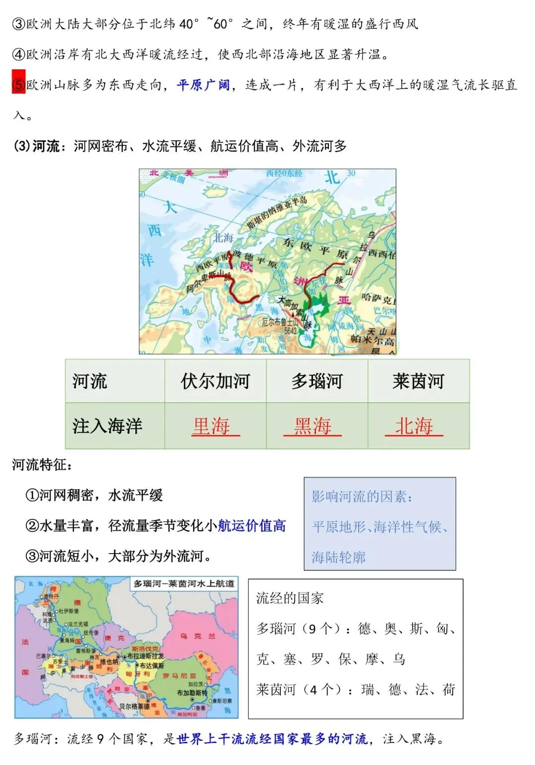 2026年中考地理填图速记:欧洲+欧洲西部+法国(可下载) 第4张