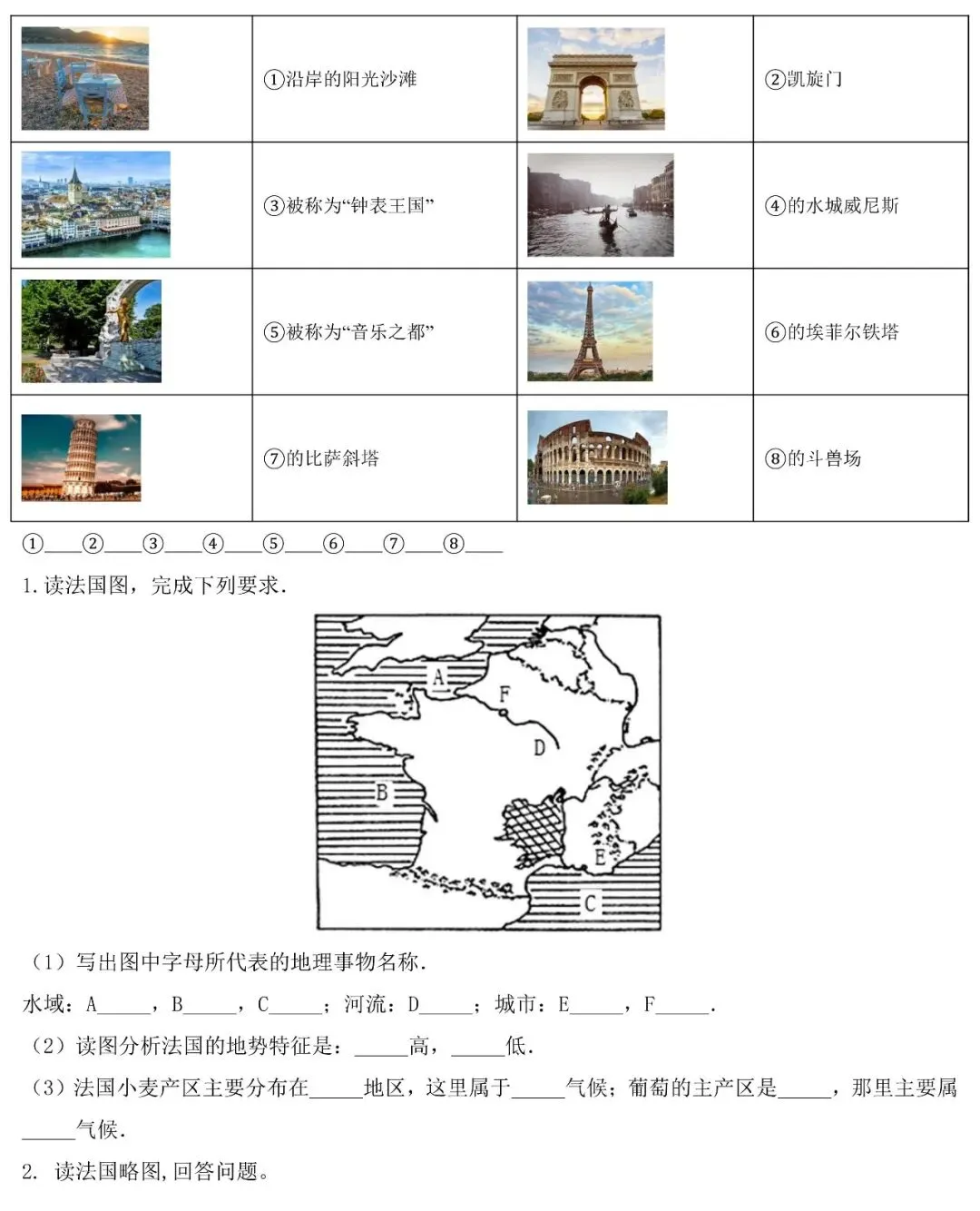 2026年中考地理填图速记:欧洲+欧洲西部+法国(可下载) 第7张