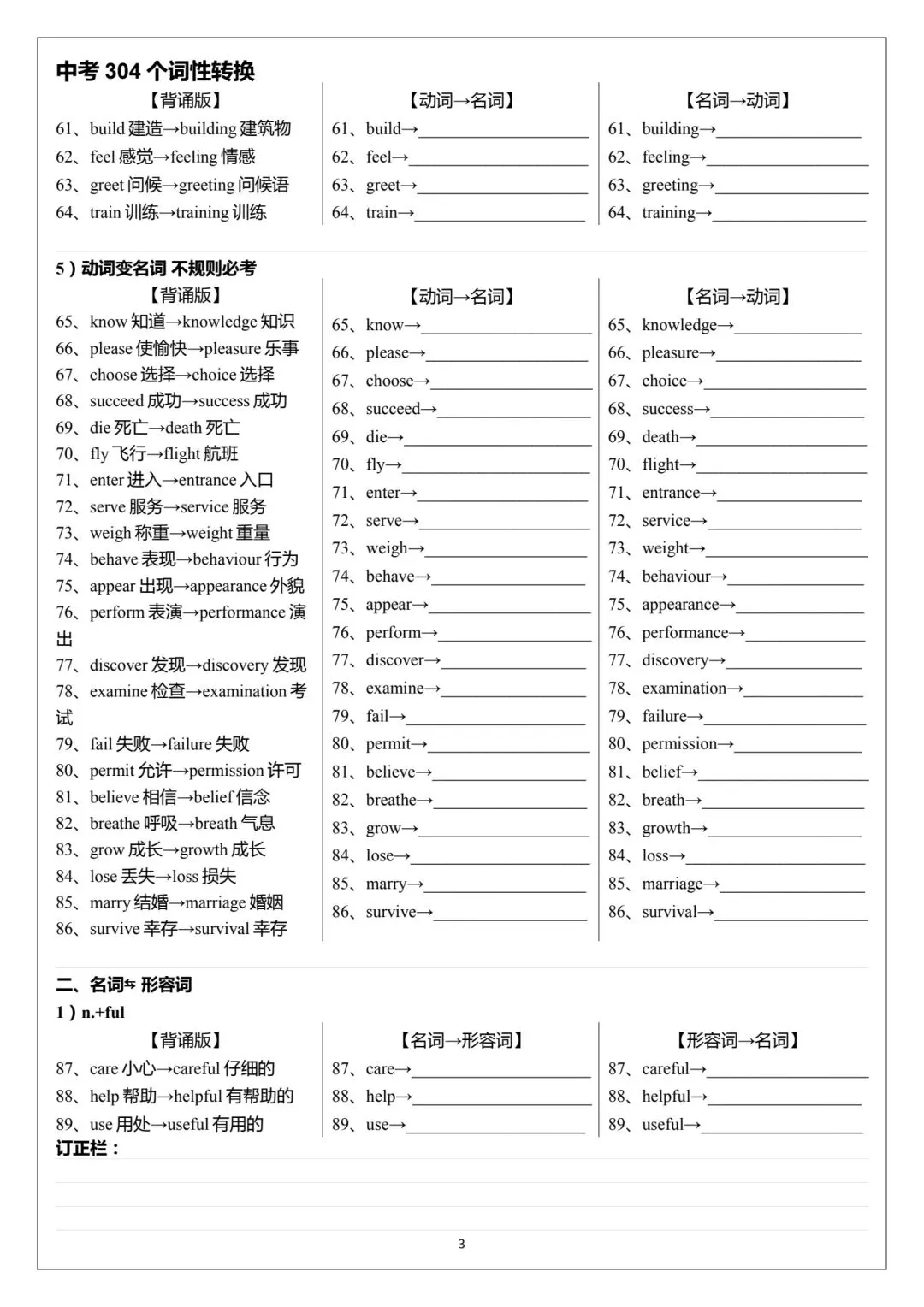 304个中考词性转换 第3张