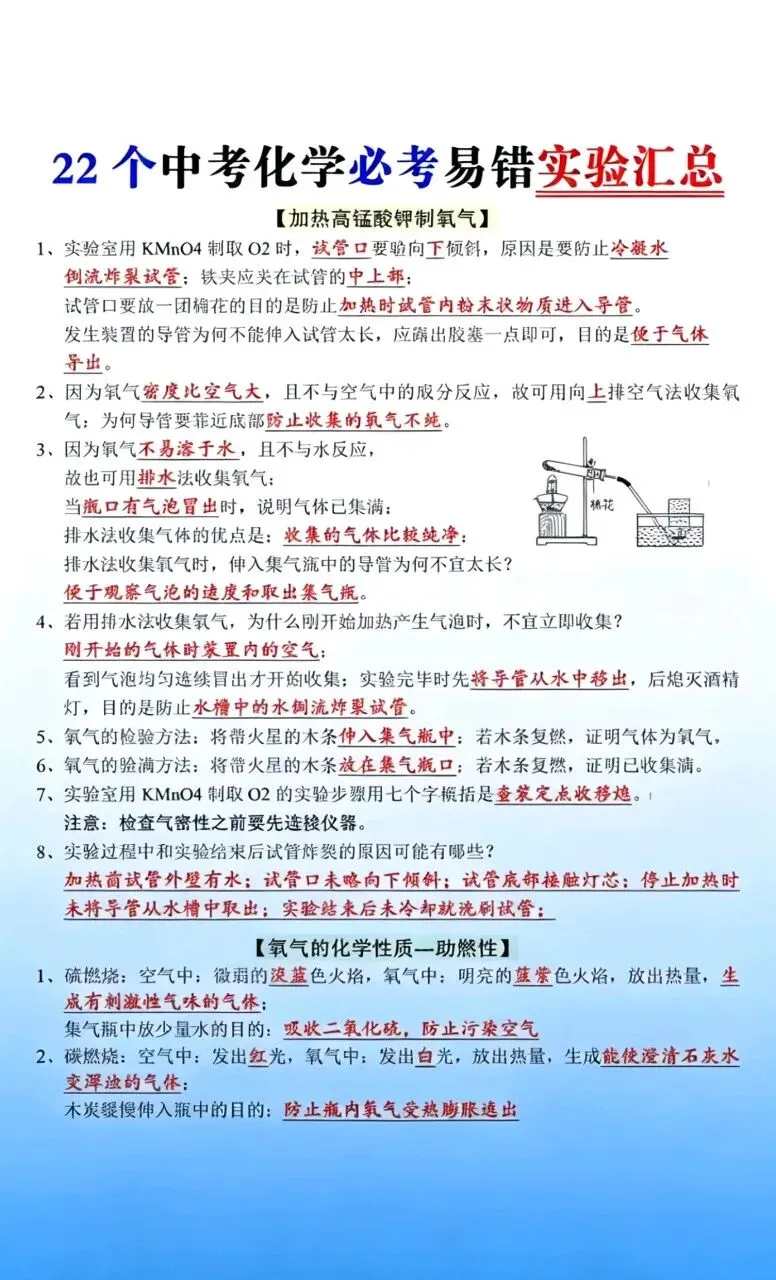 中考化学22个必考陷阱实验题 第1张